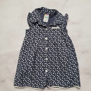HEALTHEX blue dark chambray floral dress